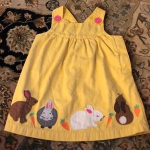 Baby boden pinnie with appliqué bunnies Easter